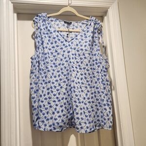 PaperMoon blue floral spring blouse Women's size 2X NWT